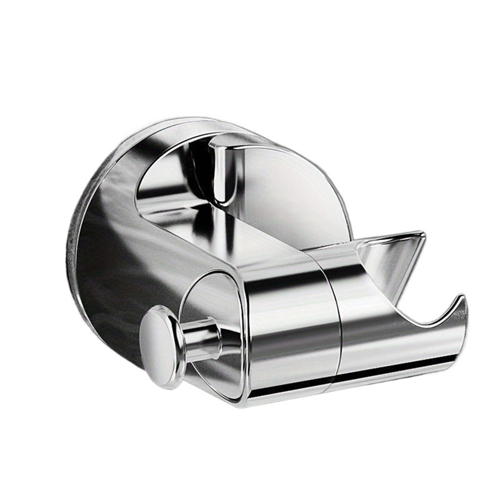 Shower Head Holder Silver Shower Holder Adjustable Self-Adhesive Head Stand Bracket Suction Cup Bathroom Accessories(Silver)