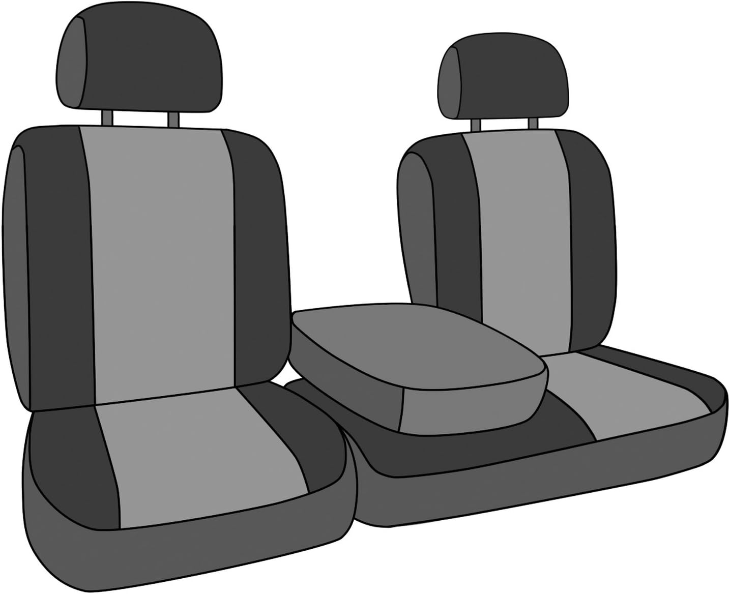 CalTrend Center 40/20/40 Split Back & 60/40 Cushion Seats, DuraPlus Seat Covers for 2010-2022 Toyota 4Runner Charcoal Charcoal Insert with Black Trim
