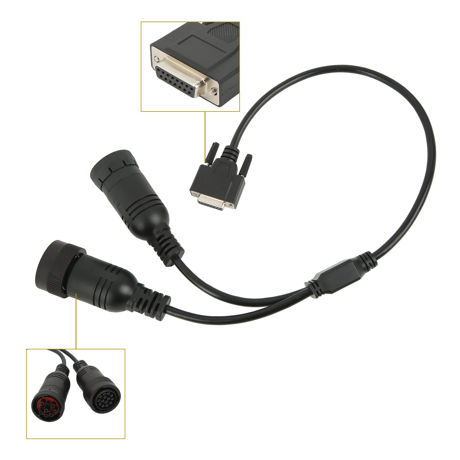14-poliger 9-poliger Diagnosekabel-Adapter, kompatibel mit ET3 OBD2, ABS-Gummi, hohe Flexibilität, ersetzt 457-6114 317-7485, für Autoreparatur-Diagnose