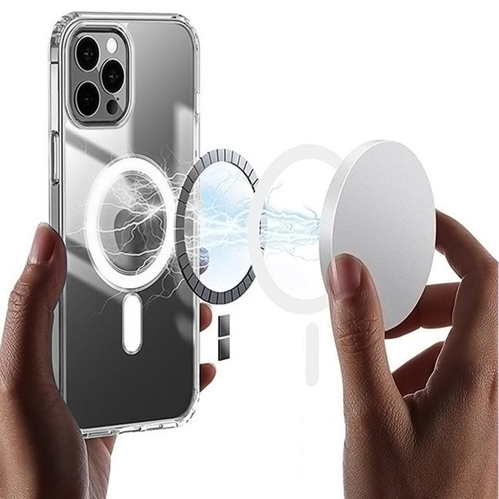 Transparente magnetische Schutzhülle für iPhone 16 Pro, magnetisch, kompatibel mit MagSafe kabellosem Ladegerät, schmale Passform, transparent, harter PC, weiche TPU-Rückseite,