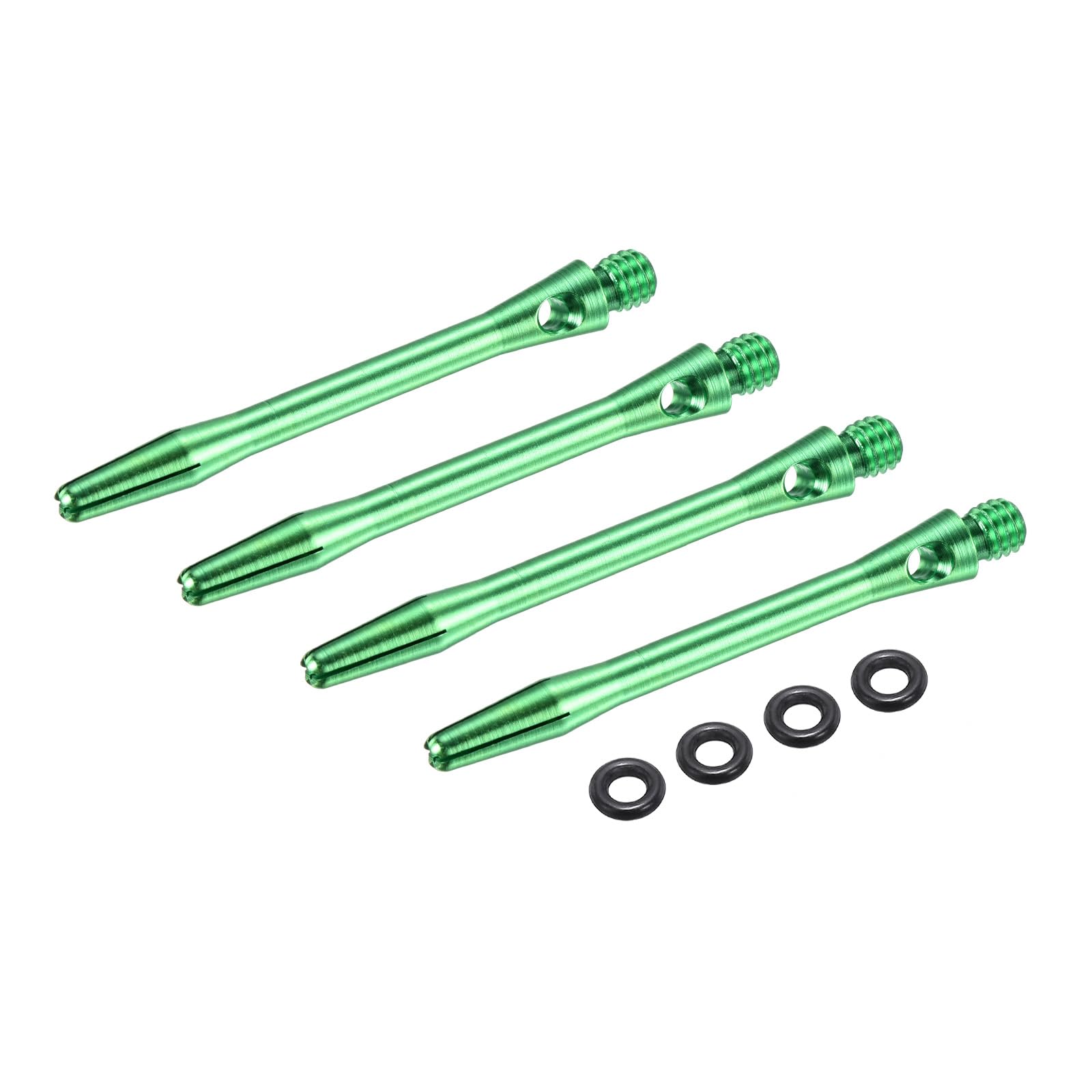 PATIKIL Aluminum Dart Shafts 45mm, 4 Pack 2BA Thread Dart Stems Replacement Accessories with Rubber Rings for Steel Tip, Green
