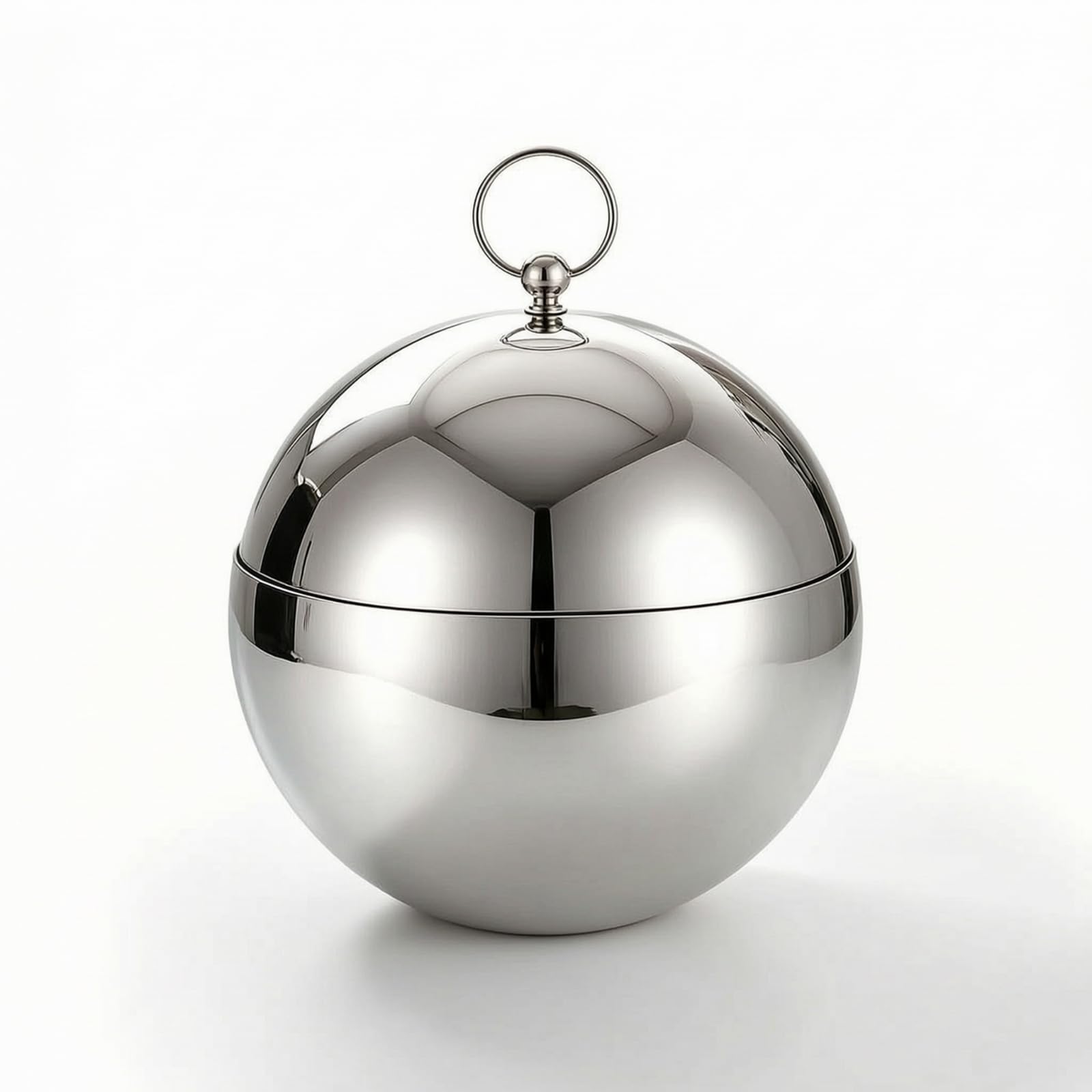 MagiDeal Seau à Glace Football Seau Isotherme Glacière de Table Seau à Champagne Corps Sphérique en Acier Inoxydable 304 avec Couvercle Emboîtable et Pince, Glossy