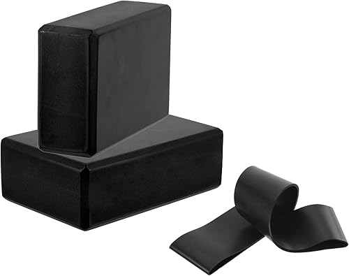 PATIKIL Bloques de yoga y bandas de resistencia, paquete de 2 bloques de yoga de espuma EVA de alta densidad a granel de 9 x 6 x 3 pulgadas,