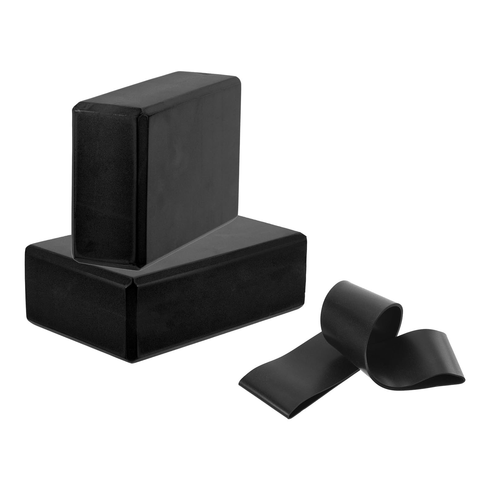 PATIKIL 2 Paquet Yoga Blocs & Résistance Bande Ensemble 9"x6"x3" Noir