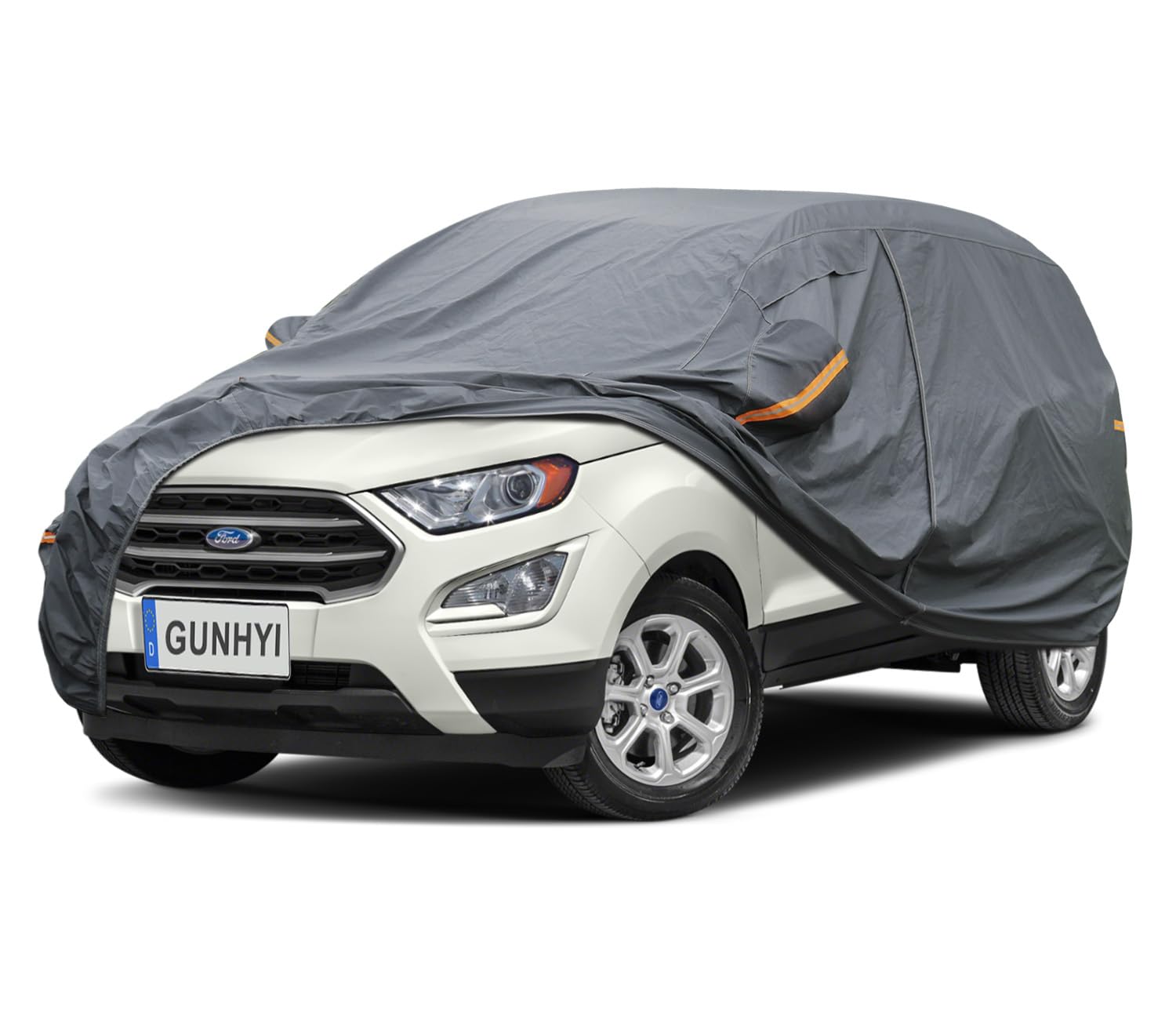 GUNHYI Premium Car Cover Custom Fit Ford EcoSport Eco Sport, 16 Layers Heavy Duty Car Cover Waterproof All Weather with Zipper Door for Sun Rain Snow Dust Uv Protection