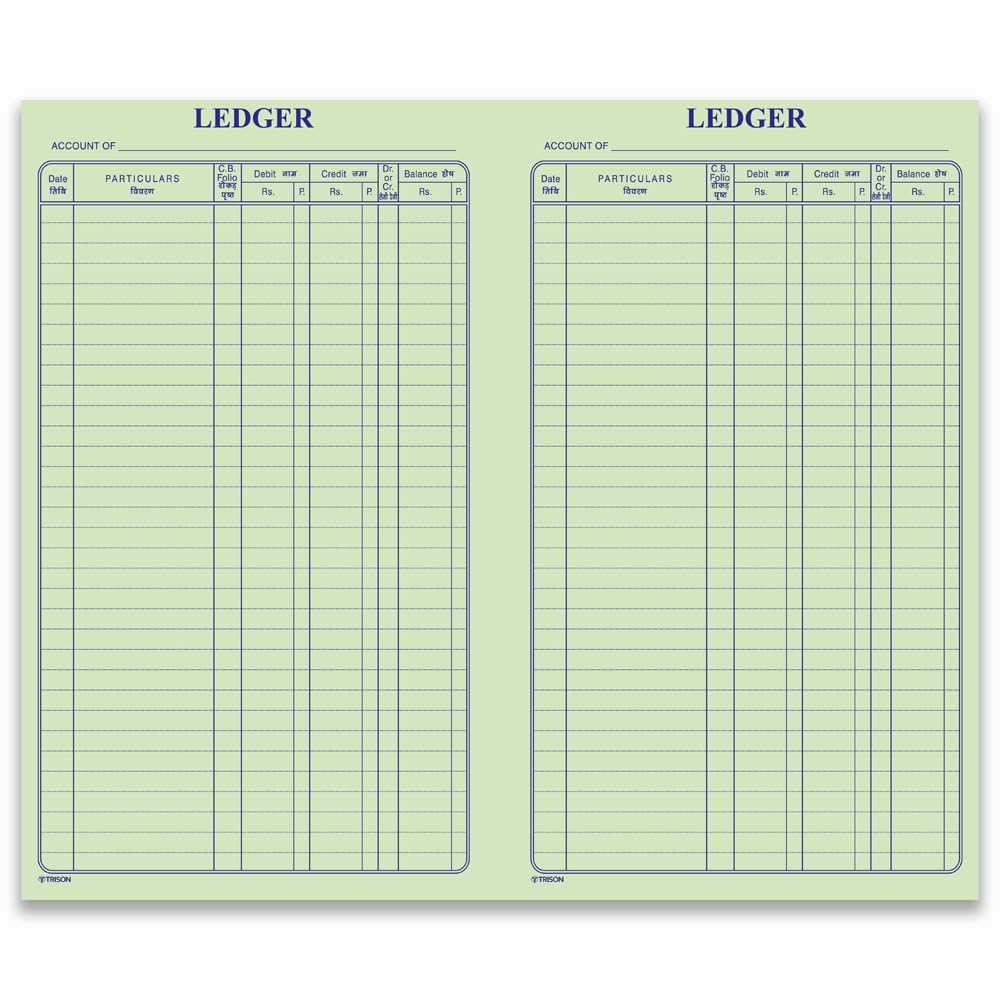 Trison Registro contabile | 250 pagine (comprese le pagine indice) | 19 x 31 cm | rilegato | Quire 4 | Confezione da 1