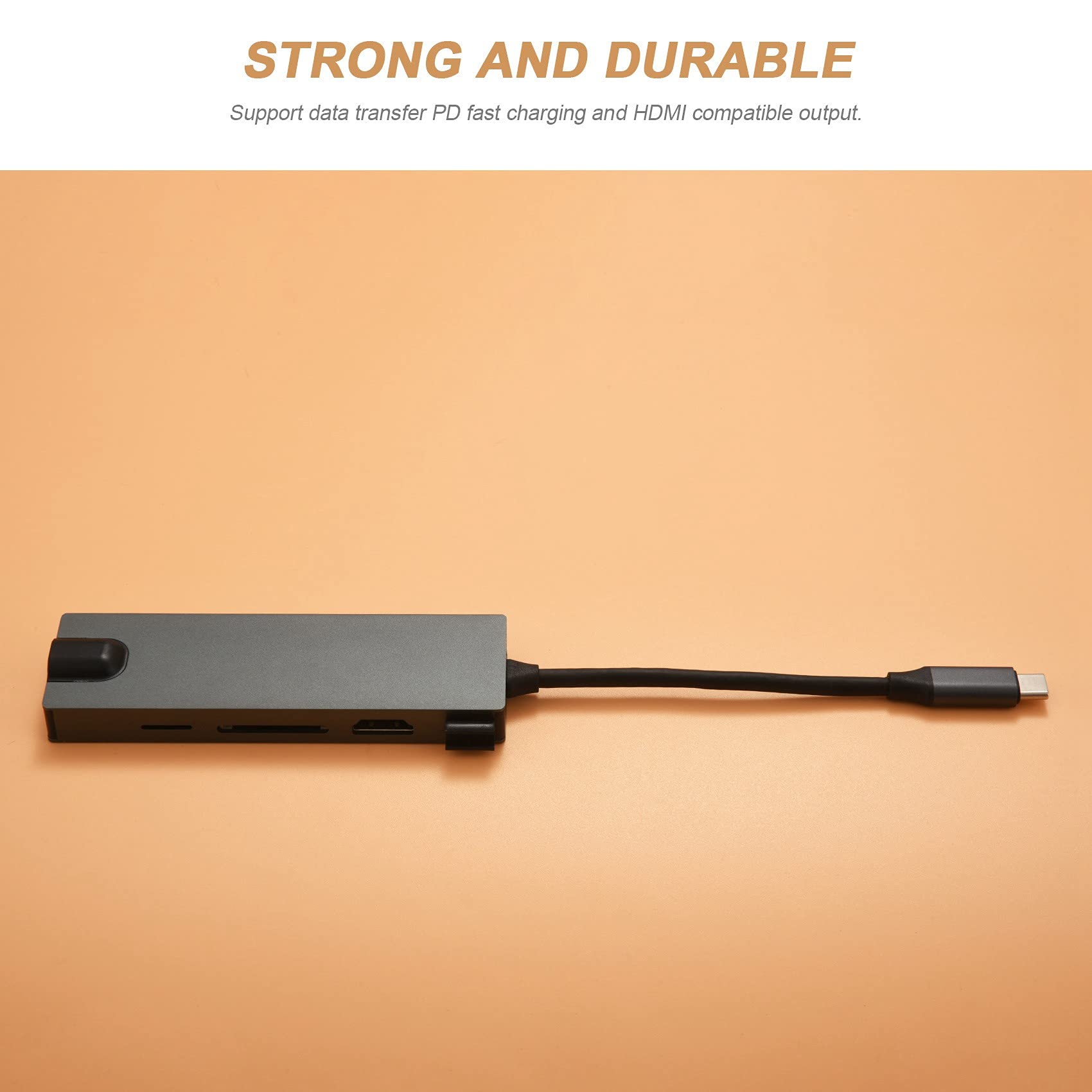 USB C Hub Adattatore multiporta con 3 USB2.0 PD3.0 Ricarica rapida SD/TF -Compatibile RJ45 1000M Docking Station