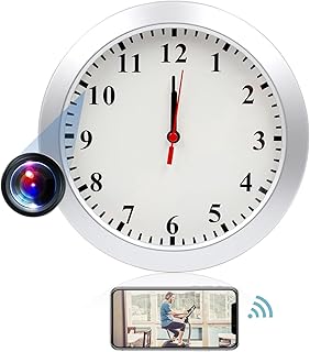 Hidden Camera Clock, Spy Camera HD 1080P WIFI Mini Wall Clock Camera, Wireless Security Surveillance Camera Motion Detection and Video Recoder, Nanny Cam for Home/ Apartment/Office, Hidden Spy Cameras