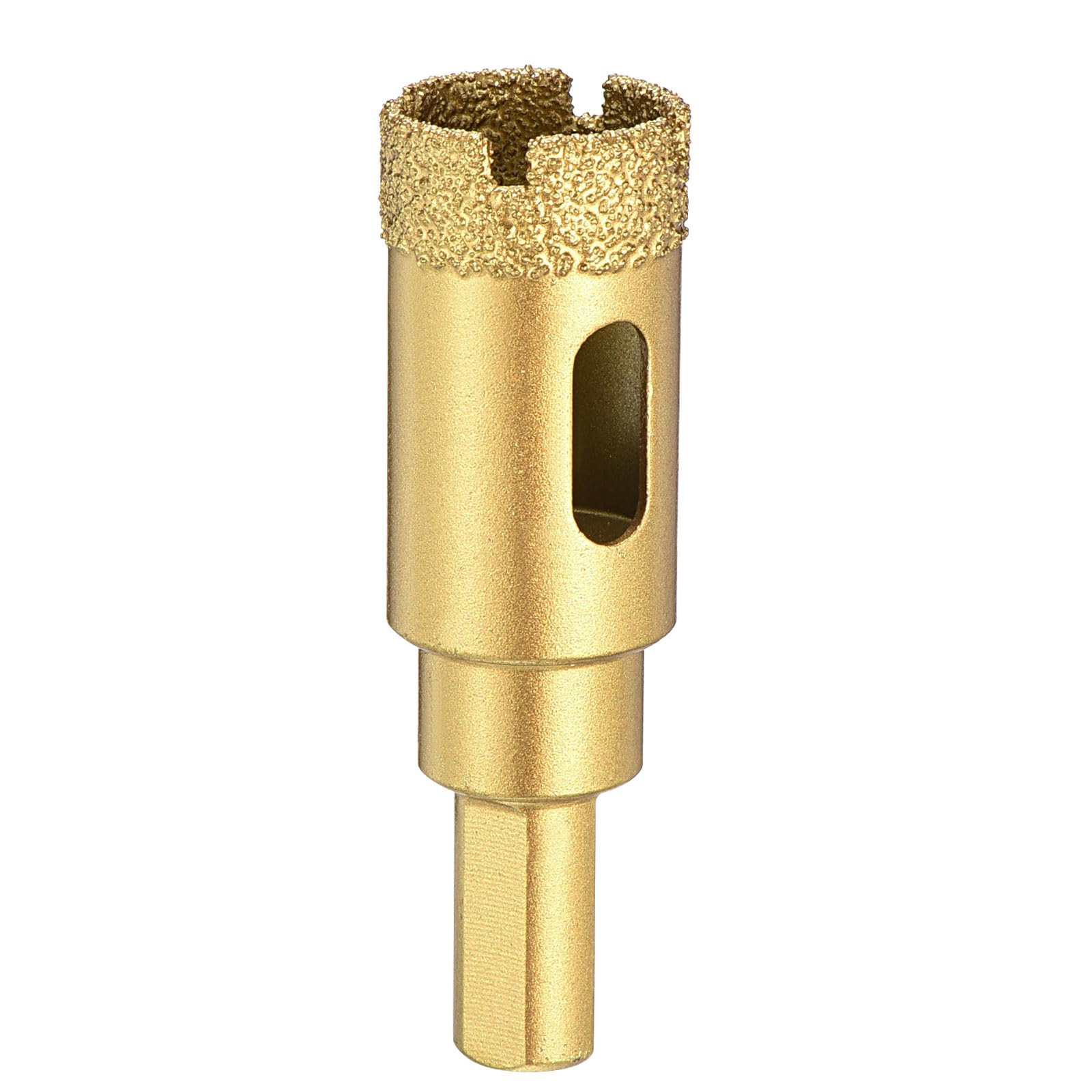 PATIKIL 25/32" Diamond Hole Saw 20mm Diamond Tip Hole Cutter 3-Flat Shank for Hand Drilling Ceramic Porcelain Marble Tiles Stone Brick Hard Material - Gold Tone