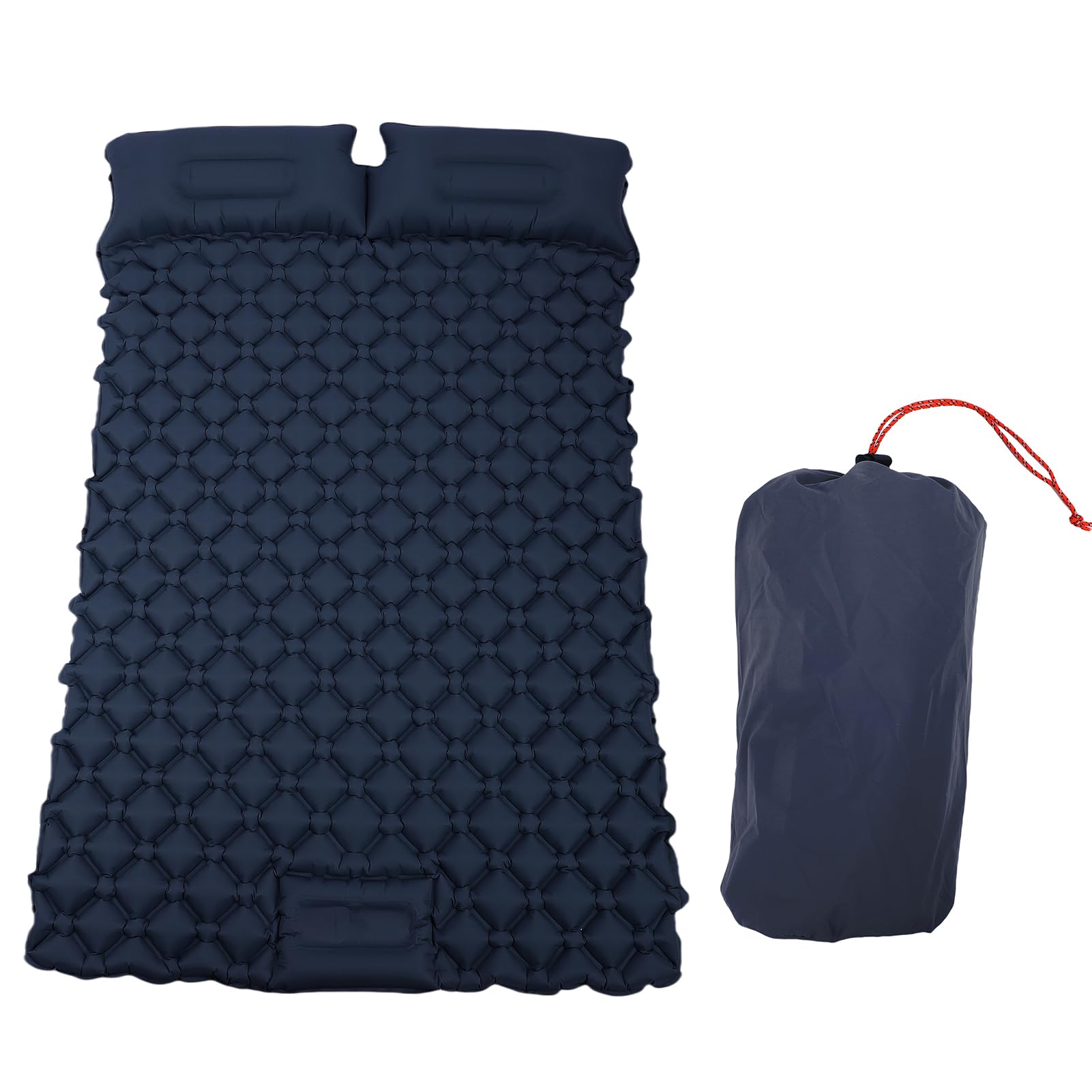 Generic Nadmuchiwana Karimata, Nylonowa Mata Kempingowa 40D Ripstop o Grubości 5 Cm i łatwym Pompowaniem do Wędrówek z Plecakiem i Pieszych Wędrówek (BLUE)