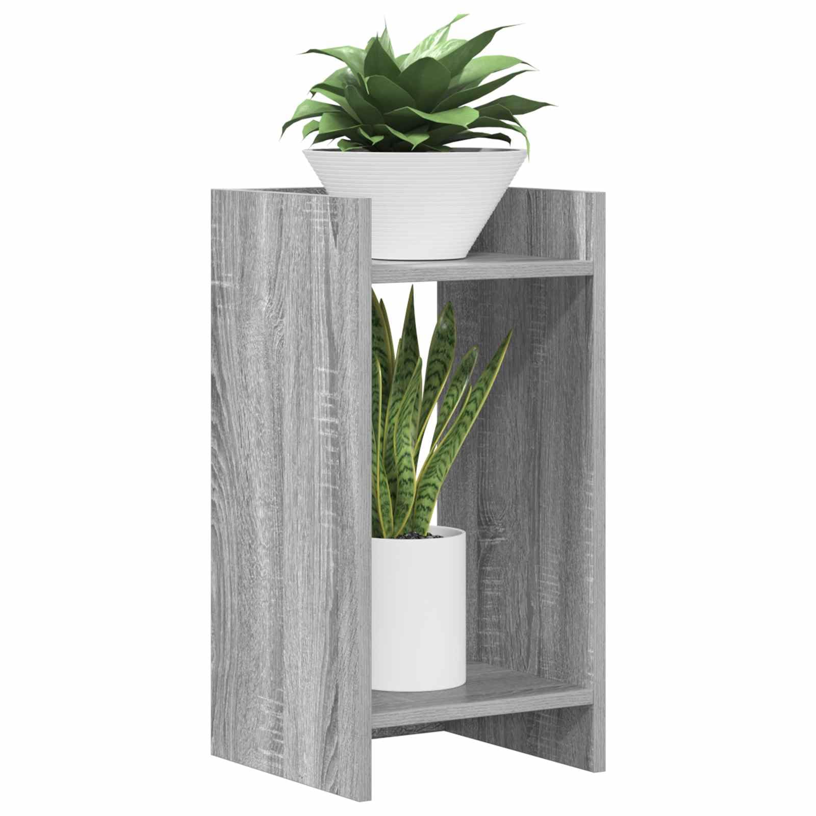 Pflanzenständer 2 Stk. Graues Sonoma 30 x 30 x 60 cm Holzwerkstoff Indoor Dekoration Raumaufteilung Platzsparend Blumentreppe Balkon Wohnzimmer
