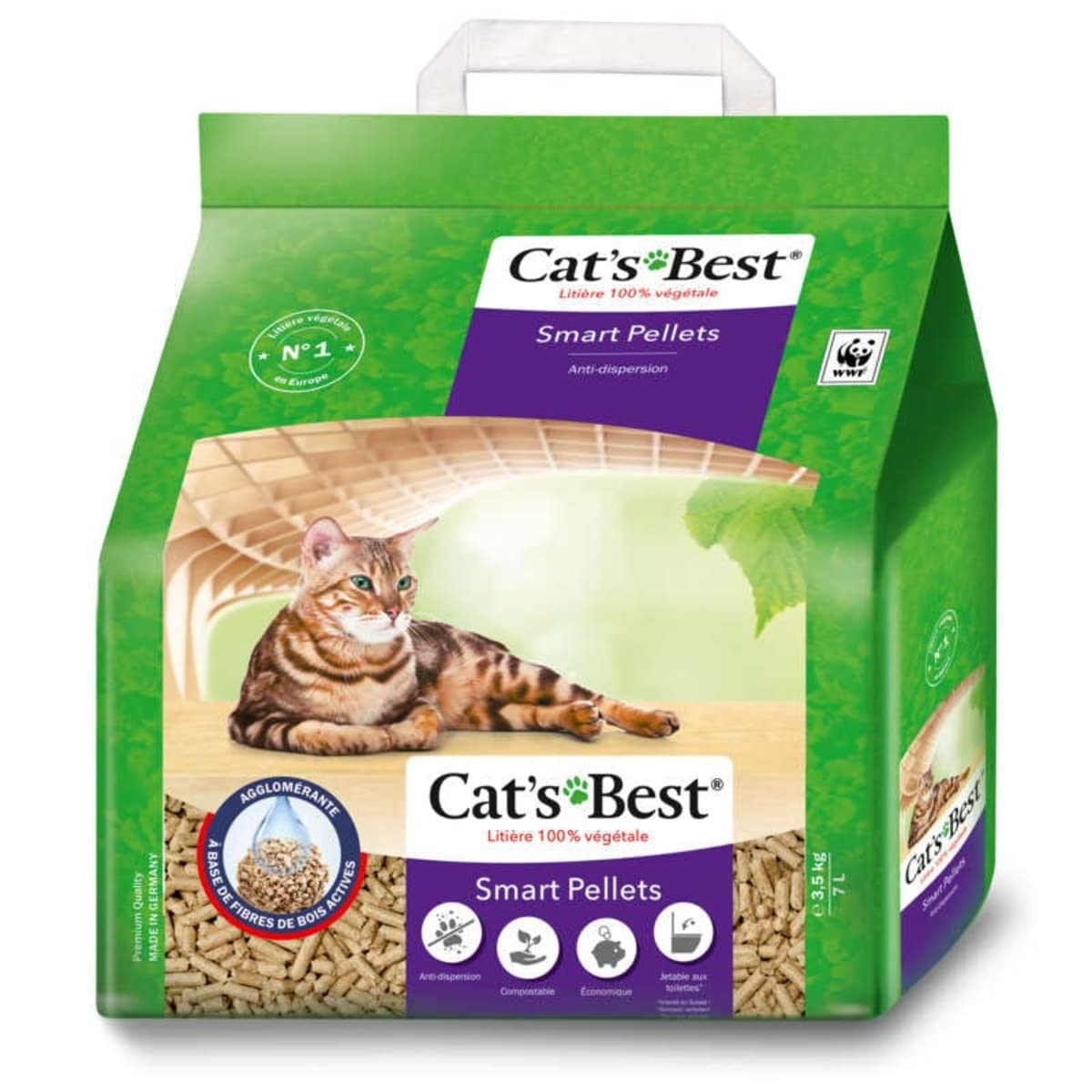 Cat's Best Smart Pellets Litière végétale Agglomérante à base de bois, 3.5kg