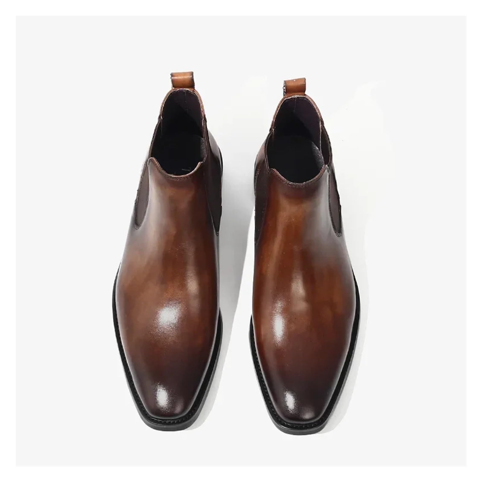 Chelsea Boot Uomo Stivaletti Chelsea Da Uomo Con Testa Quadrata In PU, Casual Lavoro, Scarpe In Pelle Fatte A Mano