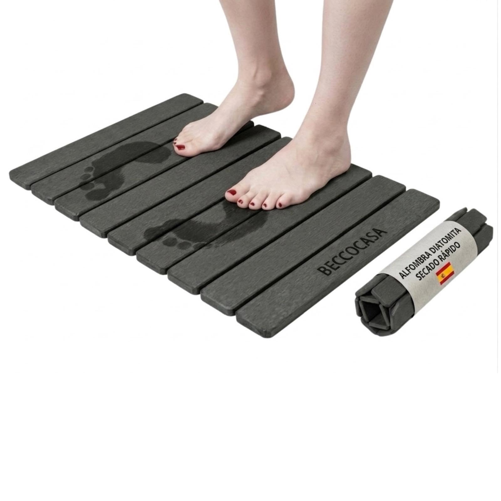 Tapis en pierre de bain antibactérien et anti-moisissure durable
