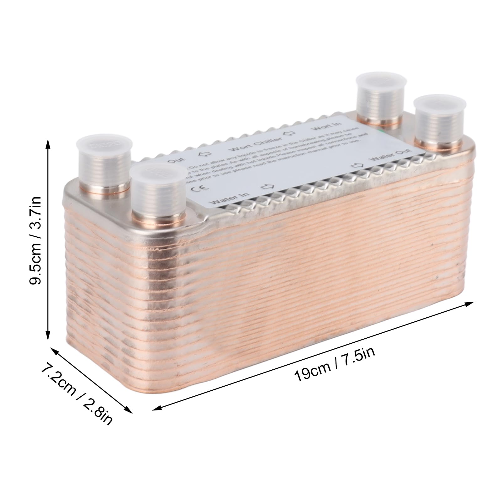 Intercambiador de calor de acero inoxidable, intercambiador de calor de 30 placas, contracorriente duradera, ultra eficiente, rosca NPT de 1/2 pulgada para fermentación comercial