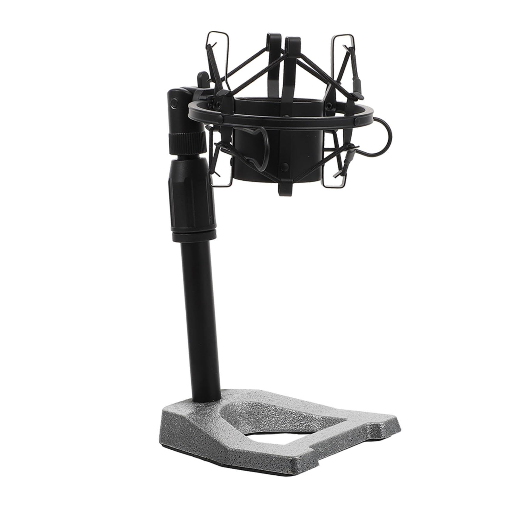 1Pc Adjustable Microphone Stand with Desktop Mic Bracket for Podcasting Broadcasting Online Meetings Black Microphone Holder Clip and Elastic Design