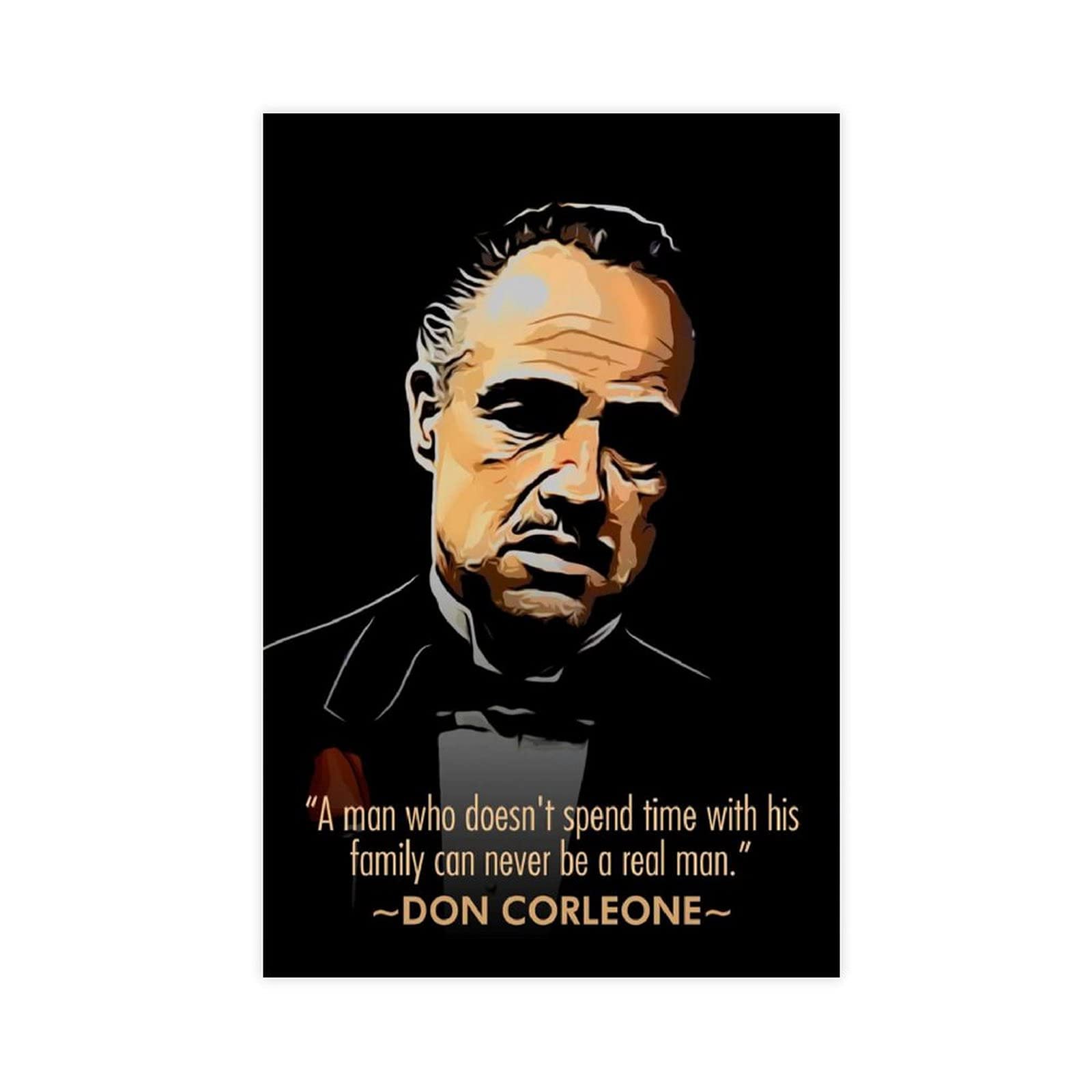 Lkjhlk Unframe-Style1 The Godfather Movie Posters Don Vito Corleone Motivational Quote 8 Canvas Wall Art Decor Paintings For Living Room Home Decoration Unframe 12×18Inch(30×45Cm)