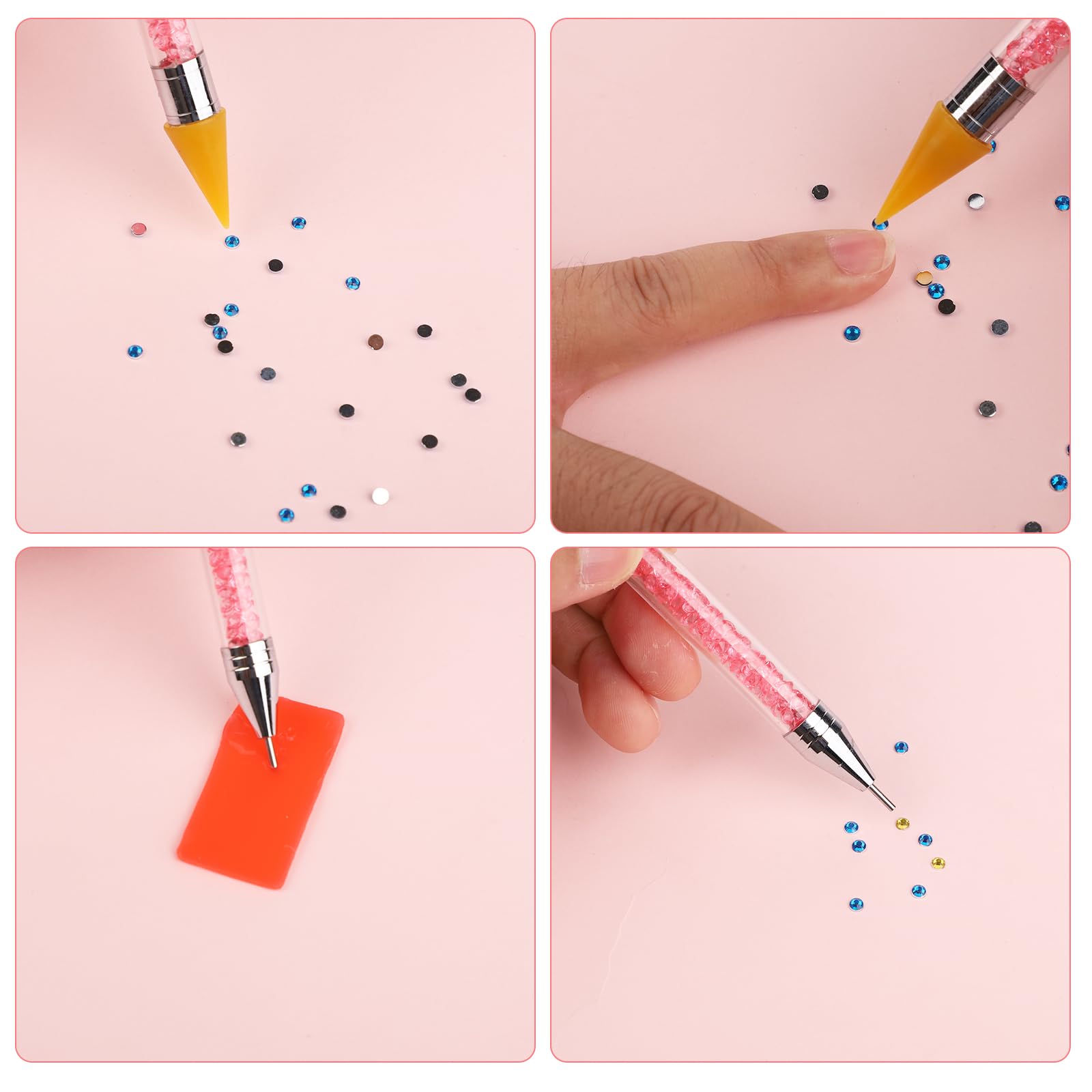 Kit Da 4 Matite Di Cera Per Strass E Diamond Painting Con Temperino: Lo Strumento Perfetto Per Nail Art E Fai Da Te - 2