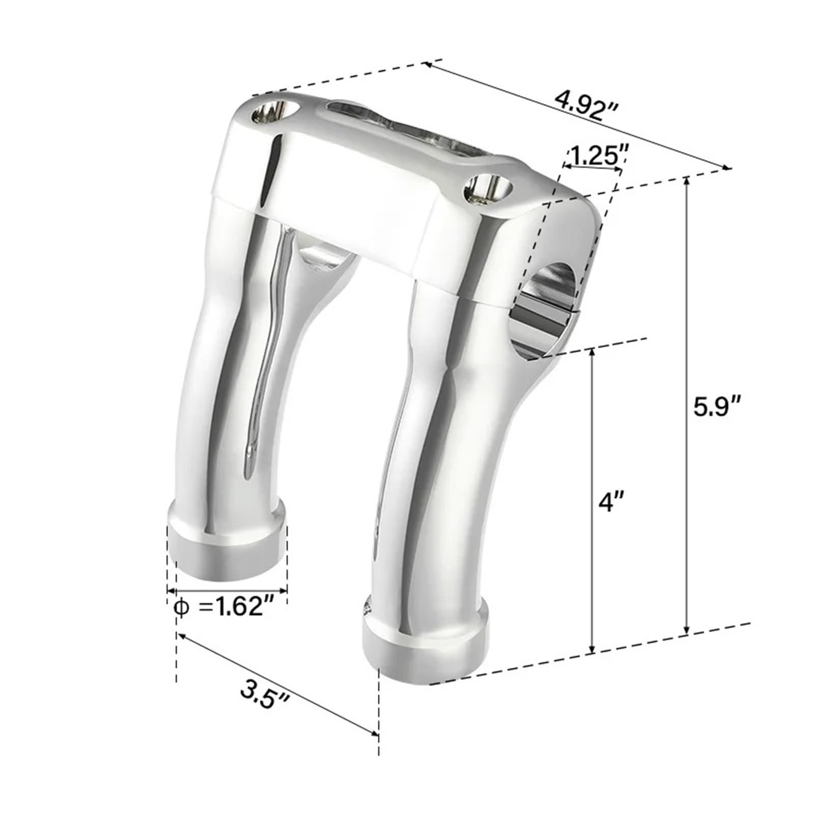 Pontets guidon moto Pince Montage Guidon Pour Softail Breakout Standard Street Bob FXBB FXDR FXBR Barre 1.25 Pouces 4 Pouces Haut