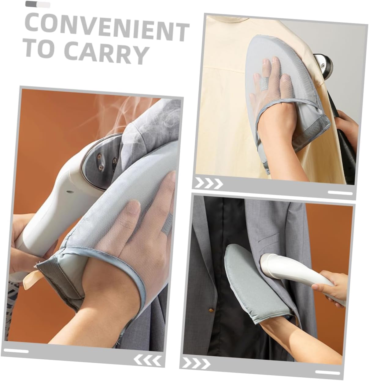Mikinona Handheld Mini Ironing Board Glove Steam Mitt for Garment Steamer Compact and Portable Ironing Accessory for Travel and Home Use
