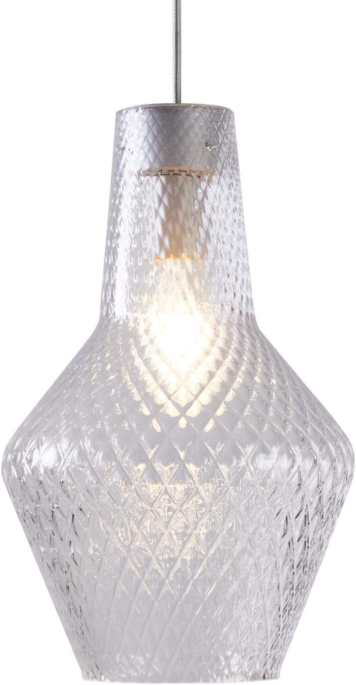 Diameter 9.8" Height 15.7" E26 Base,Farmhouse Grey Pendant Light with Clear Glass Shade, Kitchen Island Lighting for Dining Room Entryway