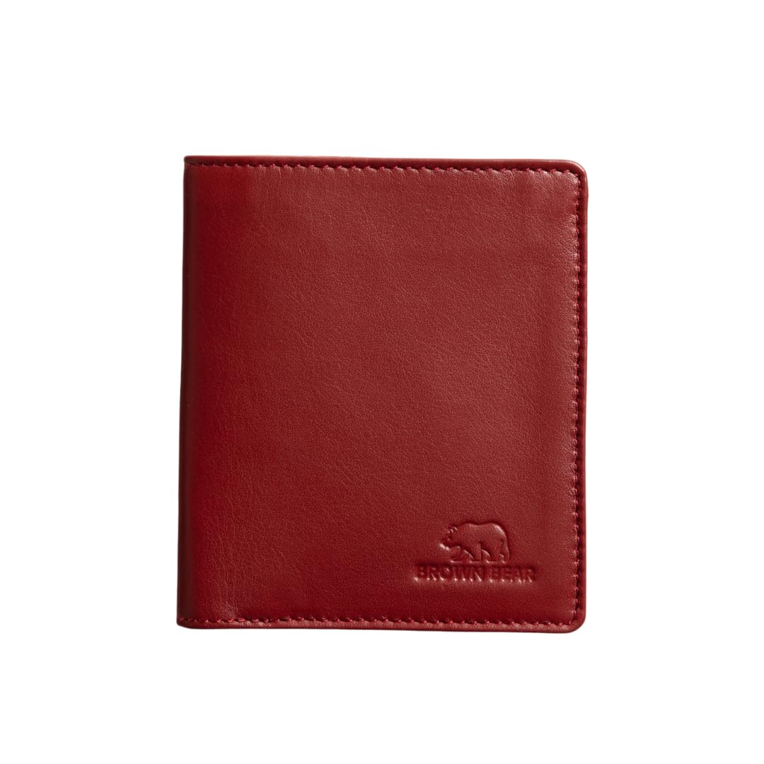 BROWN BEAR RFID Protected Card Holder, Pull Card Storage, Hidden Pocket, Multiple Card Holder, Red