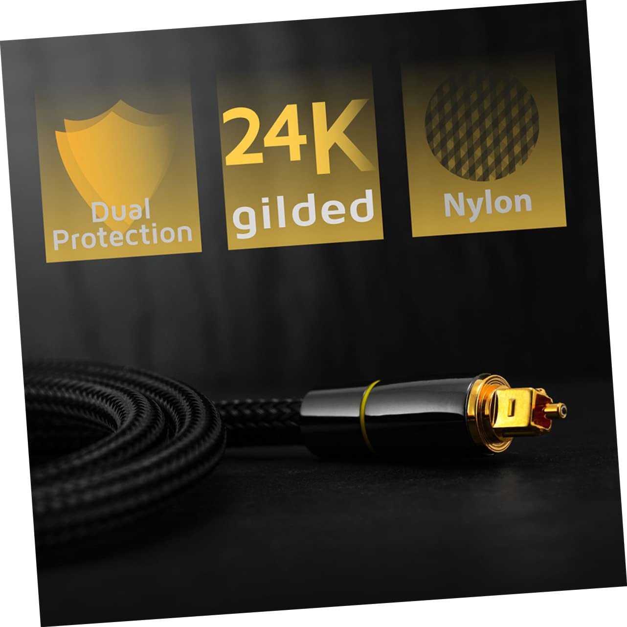 Câble Audio à Fibre Optique Numérique 15 M pour Console de Jeux Barre de Son Tv Flexible et Résistant Transmission Optique Noire
