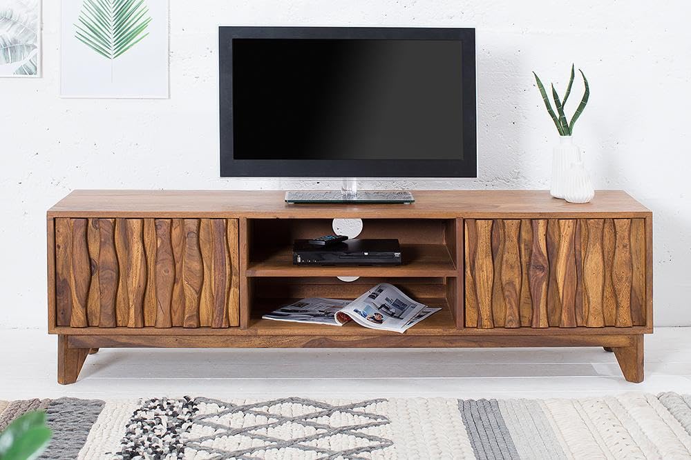 Corte Clasico Pol Poc Sheesham Wood Sideboard Cabinet for Living Room | Side Board Cabinet with 2 Door Cabinet & 2 Drawers Storage for Kitchen & Home - Natural Finish