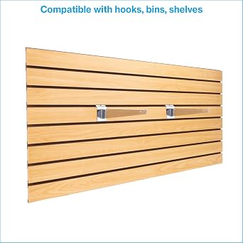 SSWBasics 4 ft x 2 ft Horizontal Maple Slatwall Easy Organizer Panels (24 H x 48 L) - Pack of 2 - Perfect for Retail Store, Garage Wall, and Craft Storage Organization