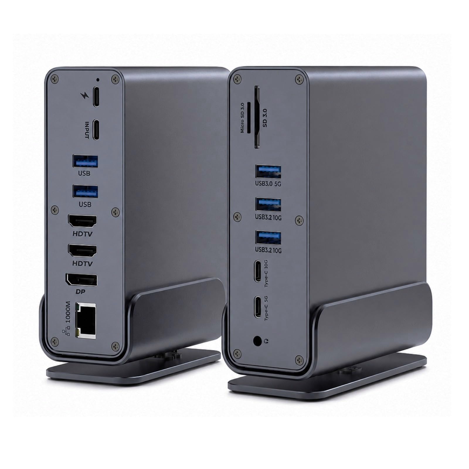 15-in-1 USB C Docking Station Dual Monitor, 4K HDMI DisplayPort, 100W PD, 10Gbps USB C Hub, Gigabit Ethernet, SD TF, Compatibile con MACBOOK Pro Air, Dell XPS, ThinkPad