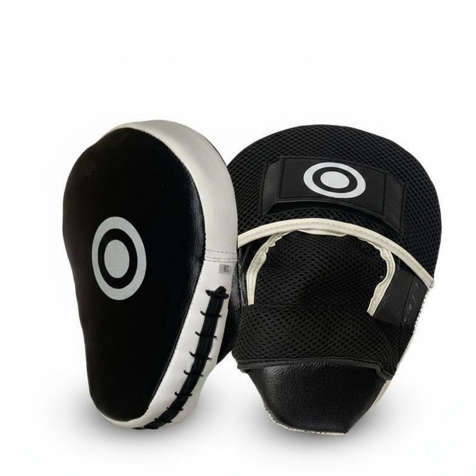 Ergonomic Curve Curved Focus Pad Shock Absorbing Boxing Hand Pad Wear-Resistant Punching Pad Long-Lasting for Boxers, Gym, White-image-45