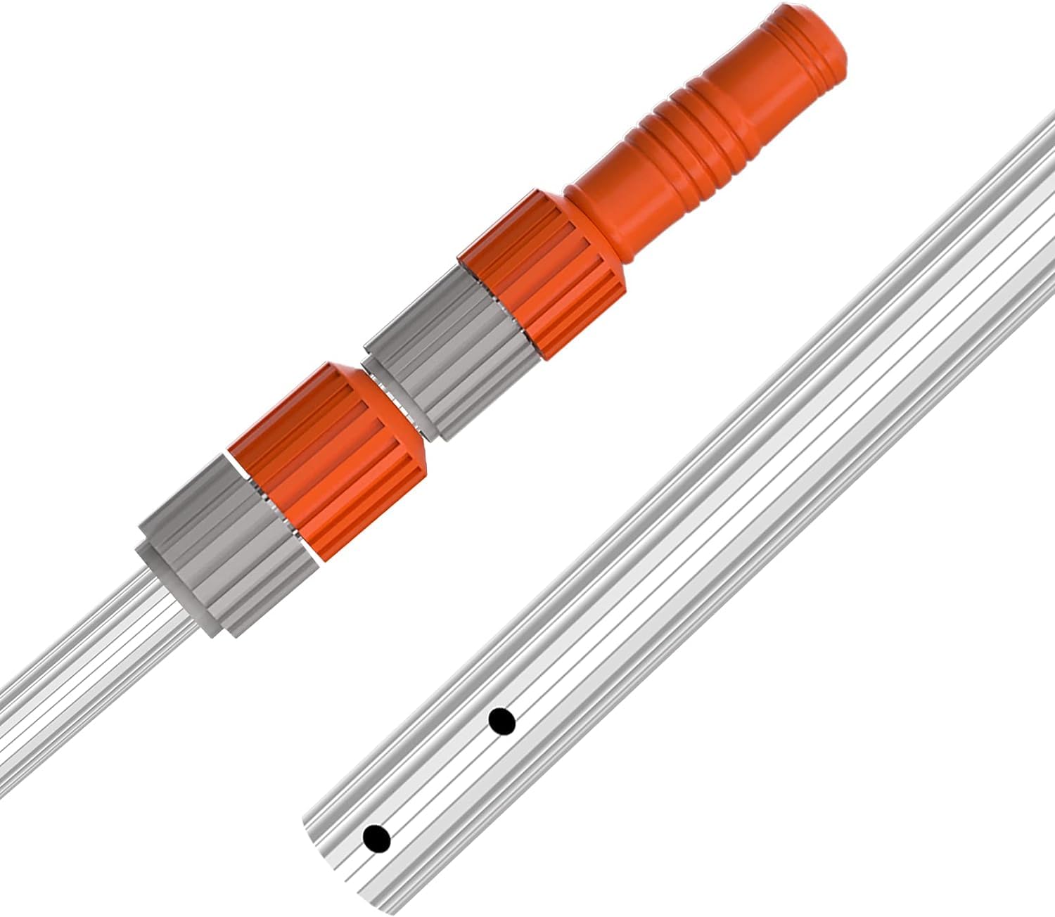 Photo 1 of AgiiMan Aluminum Telescoping Swimming Pool Pole 12 Foot, Pool Net Skimmer Rake Vacuum Head Brush Cleaning Heavy Duty Orange