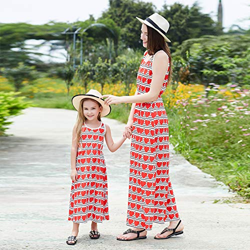 Mulampli Vestido de verão para mãe e filha, para a família, para mãe, bebês, meninas, casual, saia,