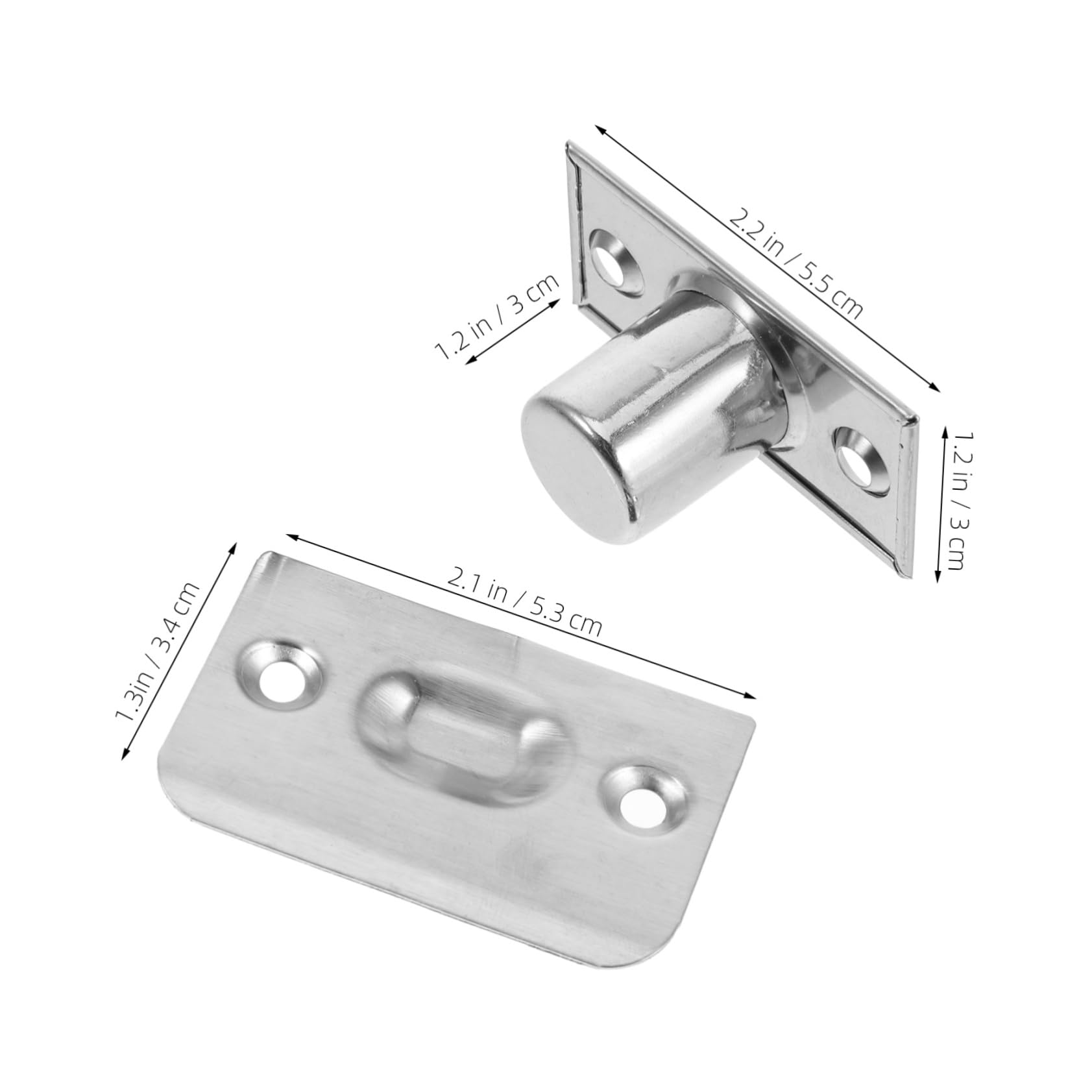 Alipis 8pcs Door Catch Lock Stainless Steel Rolling Door Track Security Handle Floor Guide Lock
