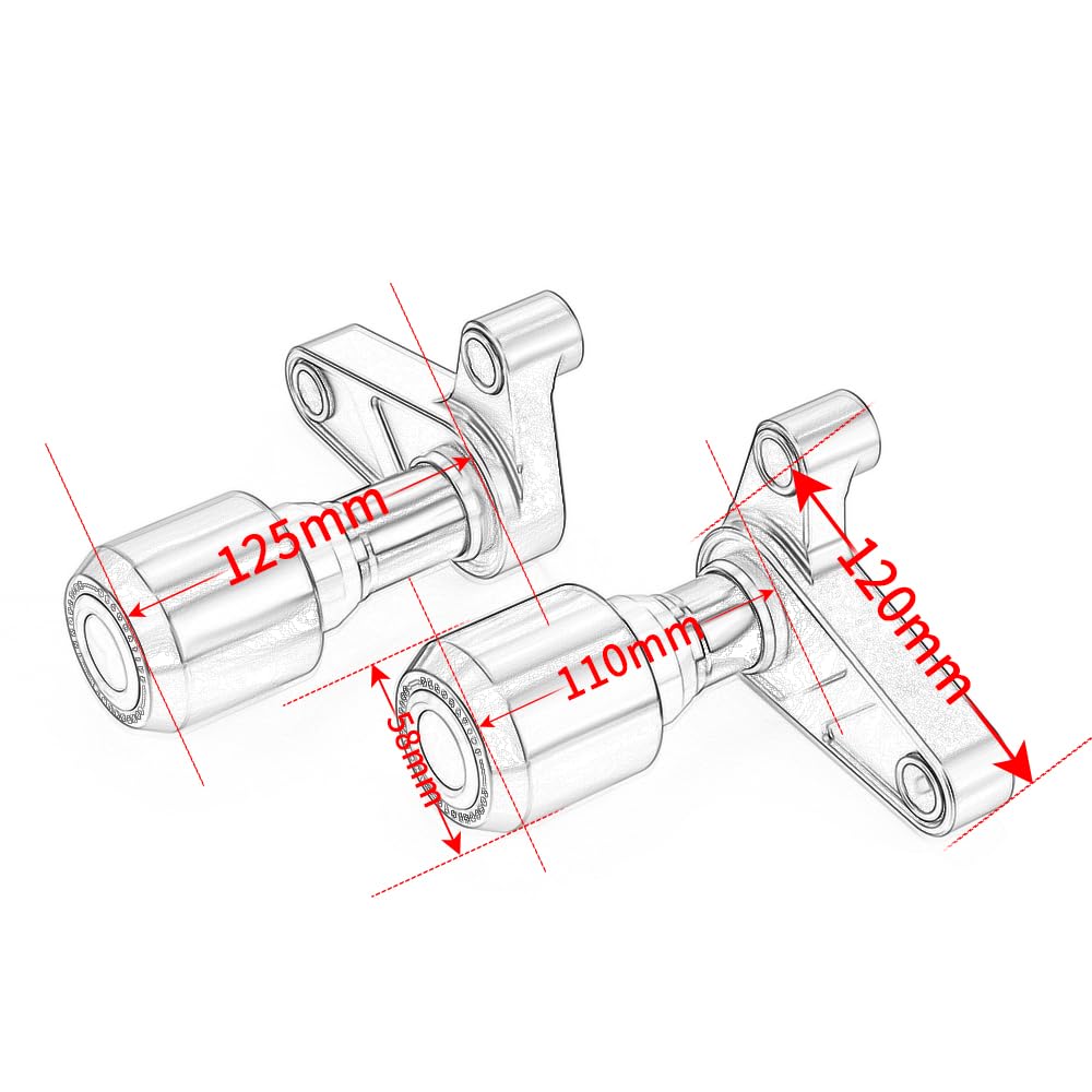 Modeer Motorrad Sturzpads Kompatibel mit DUKE 790/890 Duke/R 2018-2025 Rahmen Slider Sturzschutz duke 890 r 890duke zubehör (890-orange)