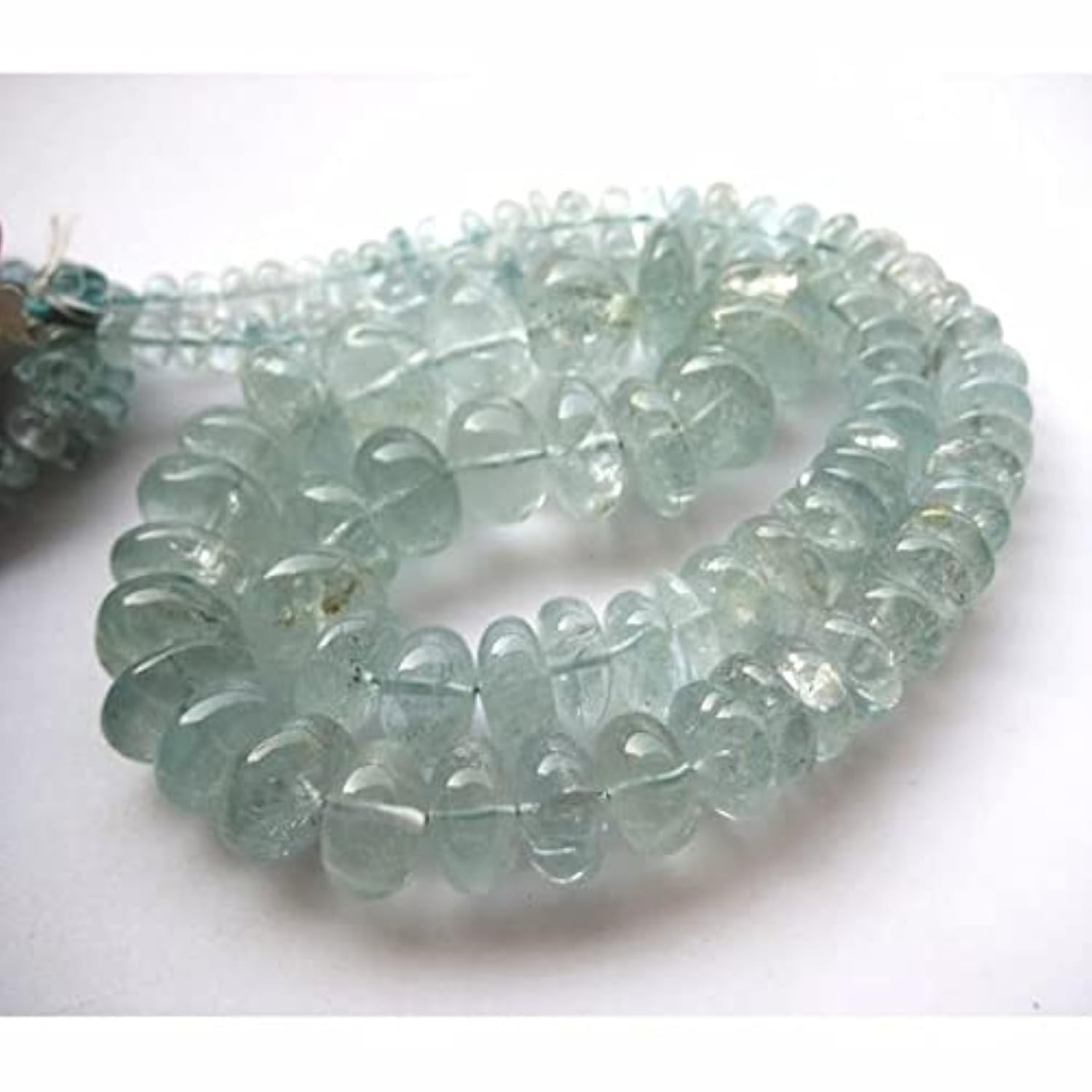 Aigue-marine perles rondelles de 2mm à 20mm pour création de bijoux LKBEADS 9 pouces