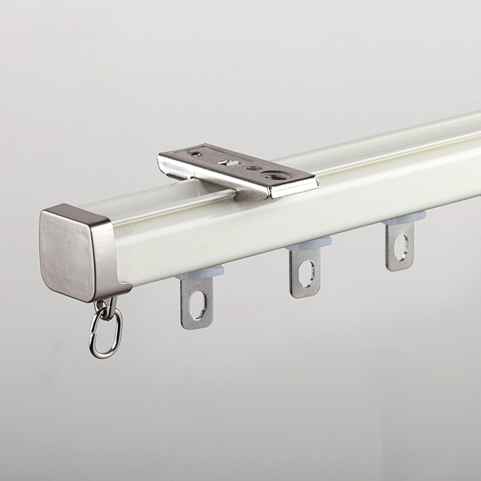 Premium 4,5 m Aluminium-Schiebe-Schienensystem – robuste, leise Decken- oder Wandmontage, Raumteilerschiene – weißes Finish für reibungslosen Betrieb und vielseitige Nutzung