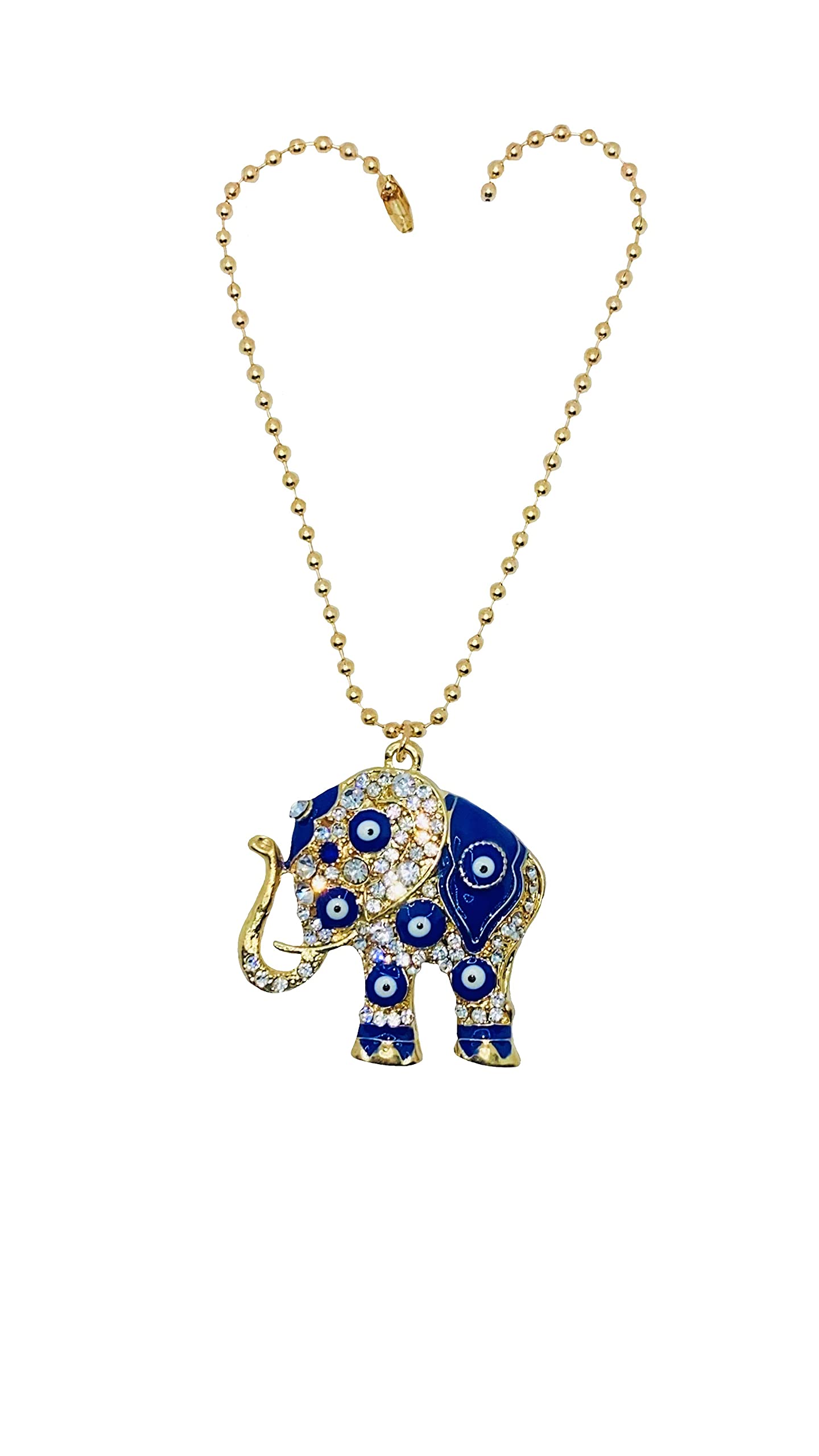 Luckboostium Elegant Gold Elephant Hanging Ornament In Ball Chain