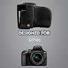 MegaGear MG1535 Nikon D3500 Ever Ready Leather Camera Case and Strap - Black