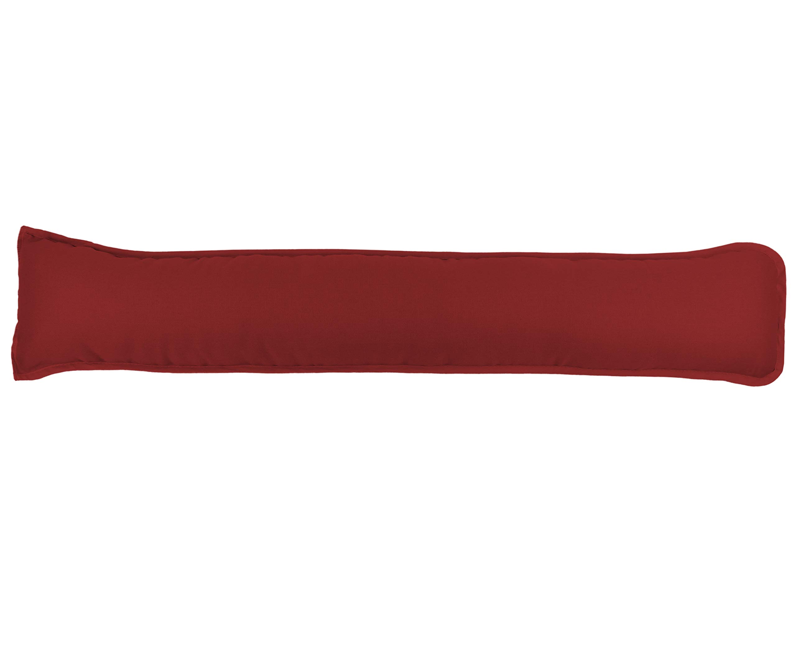 Comfortesy Wine Plain Dyed Fabric Hollowfibre Filled Draught Excluder Stopper Cushion - Heavy Door Draught Stopper For Bottom Of Door/Window - Draft Insulator - 90X18cm (Wine)
