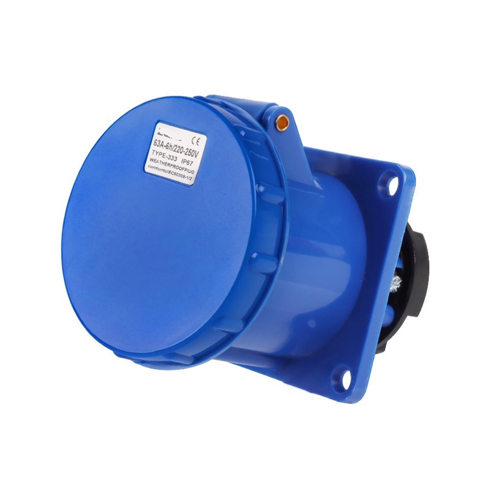 ZQ-333 - Enchufe de aviación 3 x 63 A, impermeable, IP67, enchufe industrial oculto trifásico de cuatro cables