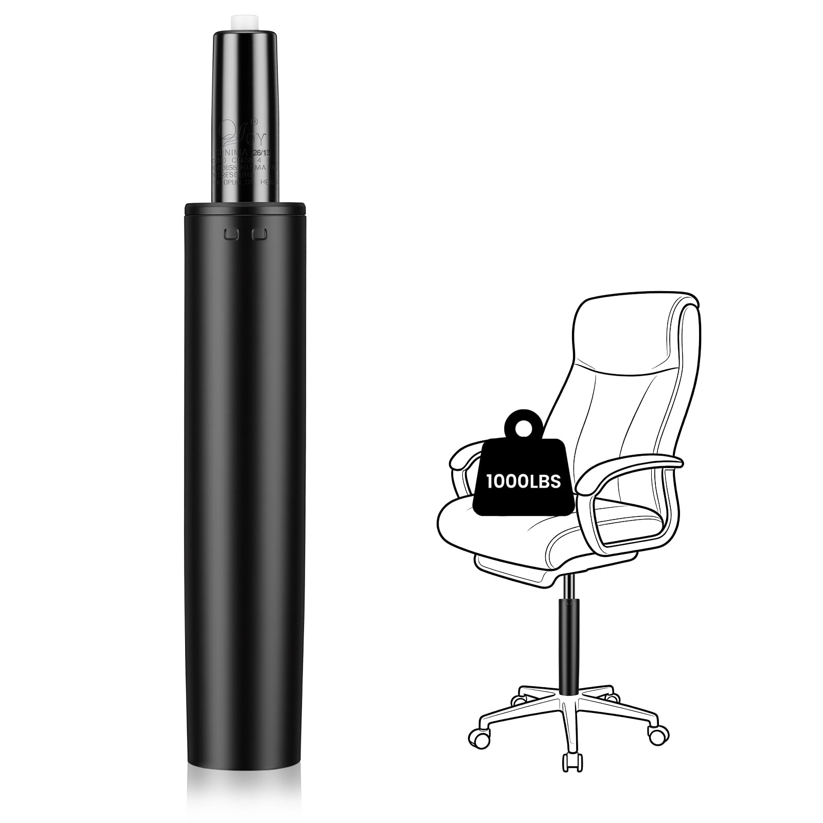 Vérin à gaz universel noir JIANTA 285 mm - 425 kg de classe 4 pour siège pivotant