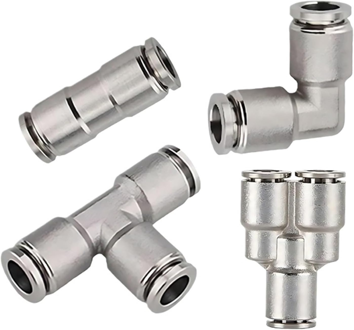 PU4 PV6 PU8 PE10 PY12 304 Stainless Steel Pneumatic Fitting Pipe Connector Water Push in Hose Couping Tube Air Quick Fittings (Color : PY-12, Size : 10 Pcs)