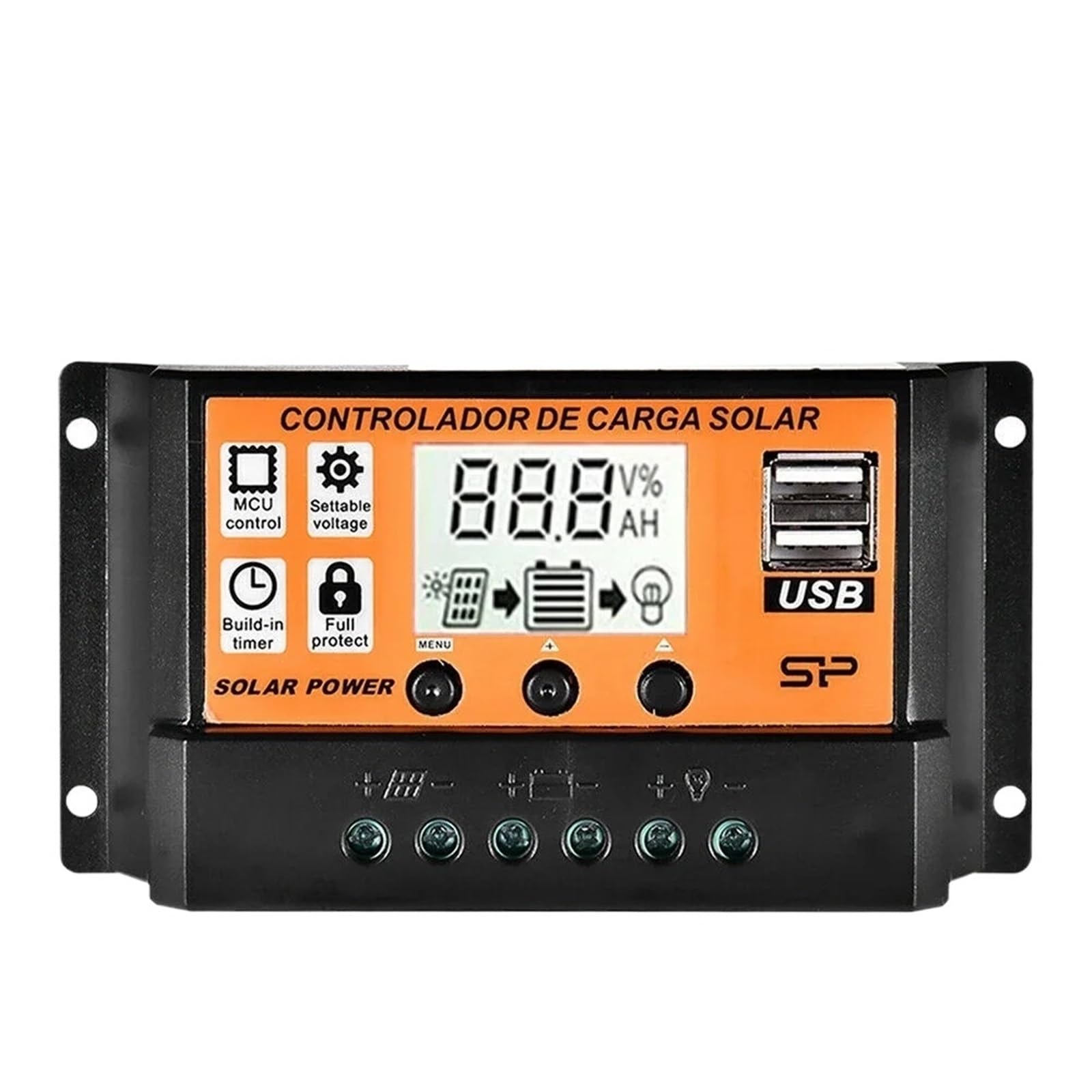 1 sztuka 12 V/24 V PWM 10A- 100A solarny regulator ładowania z regulowanym timerem wyświetlacza (100A)