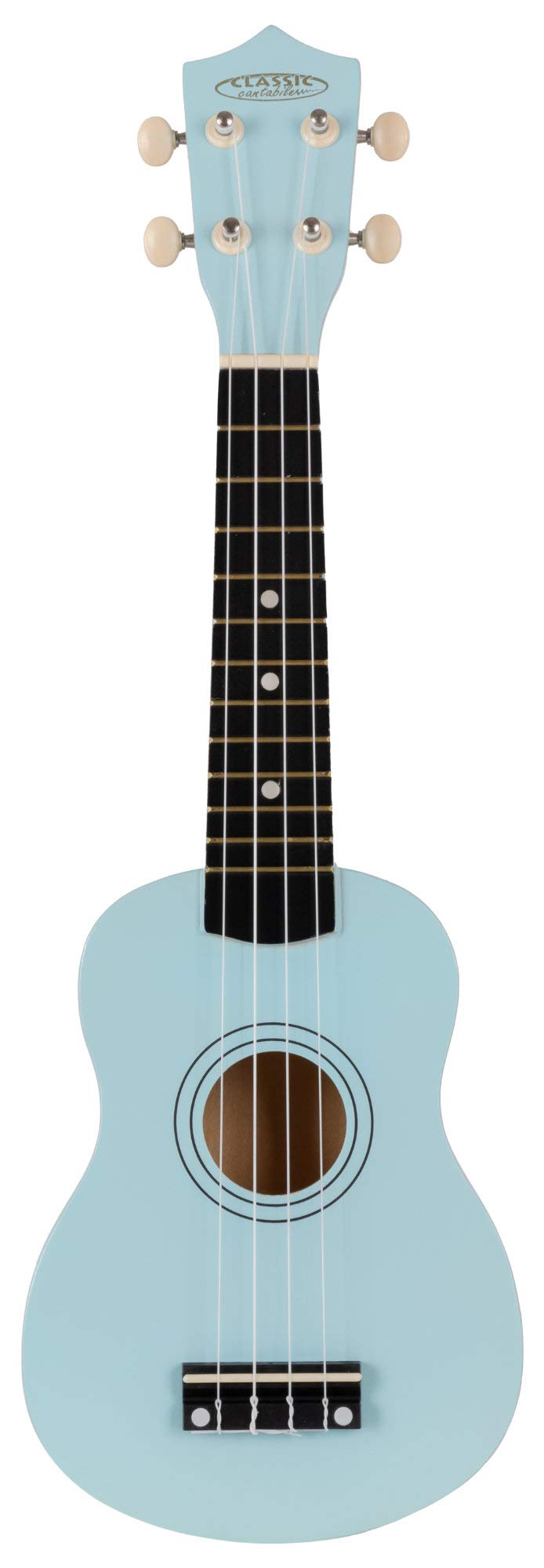 Classic Cantabile US-50 BL Ukulele soprano - Ukulele con 12 tasti - meccaniche per chitarra scorrevoli - corde in nylon bianche - Blu