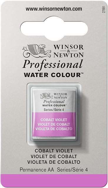 Winsor & Newton Professional Watercolour Paint, Artist Quality, Finest Pigments, Cobalt Violet, Half Pan