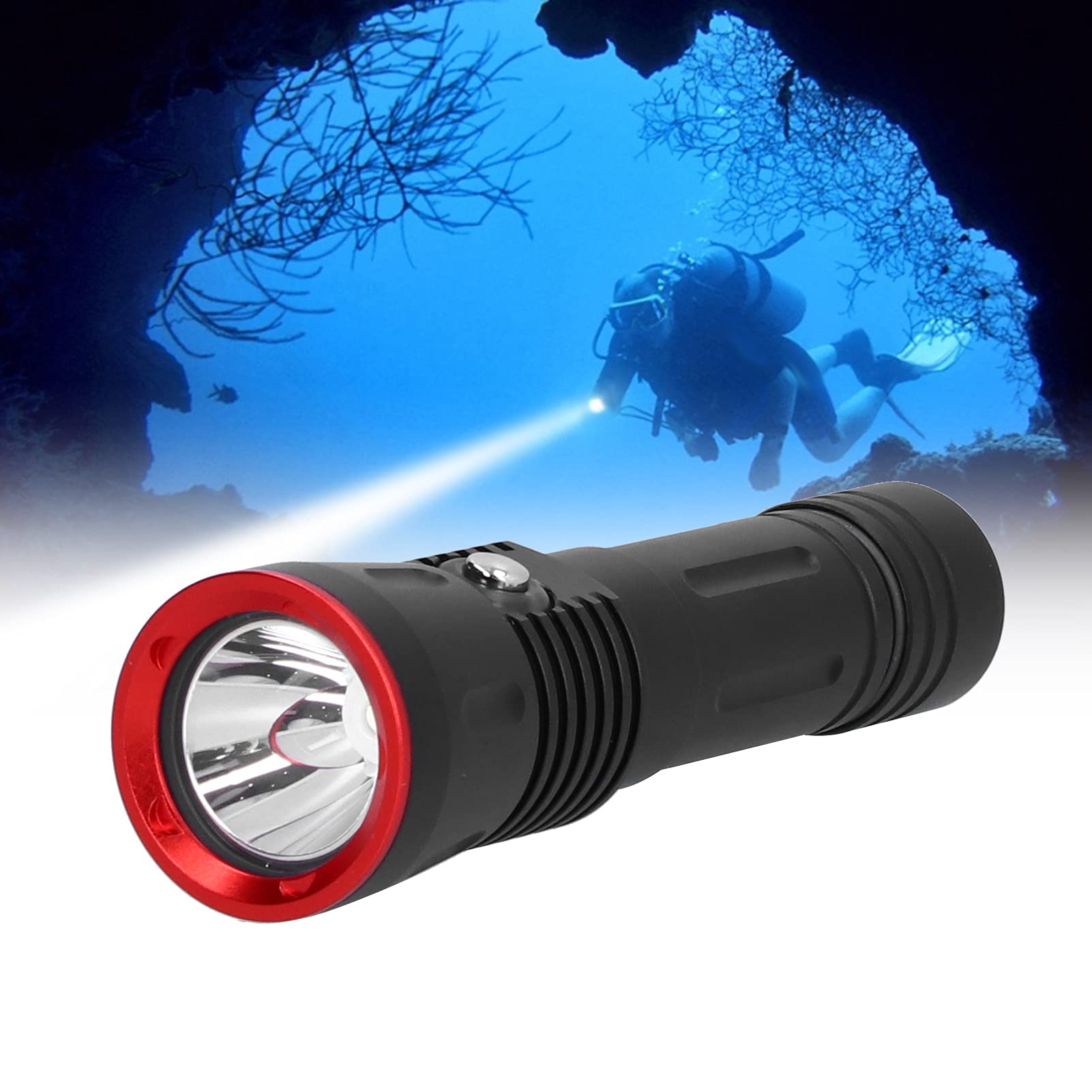 Torcia subacquea professionale 3000LM IP68 Lampada subacquea impermeabile Ultra luminosa per la pesca in campeggio di salvataggio