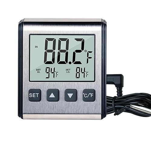 1Pack Termómetro de nevera Congelador Termómetro Alarma Aplicación Multisitio Refrigerador Congelador Crawler Acuario, etc. Alarma de alta y baja