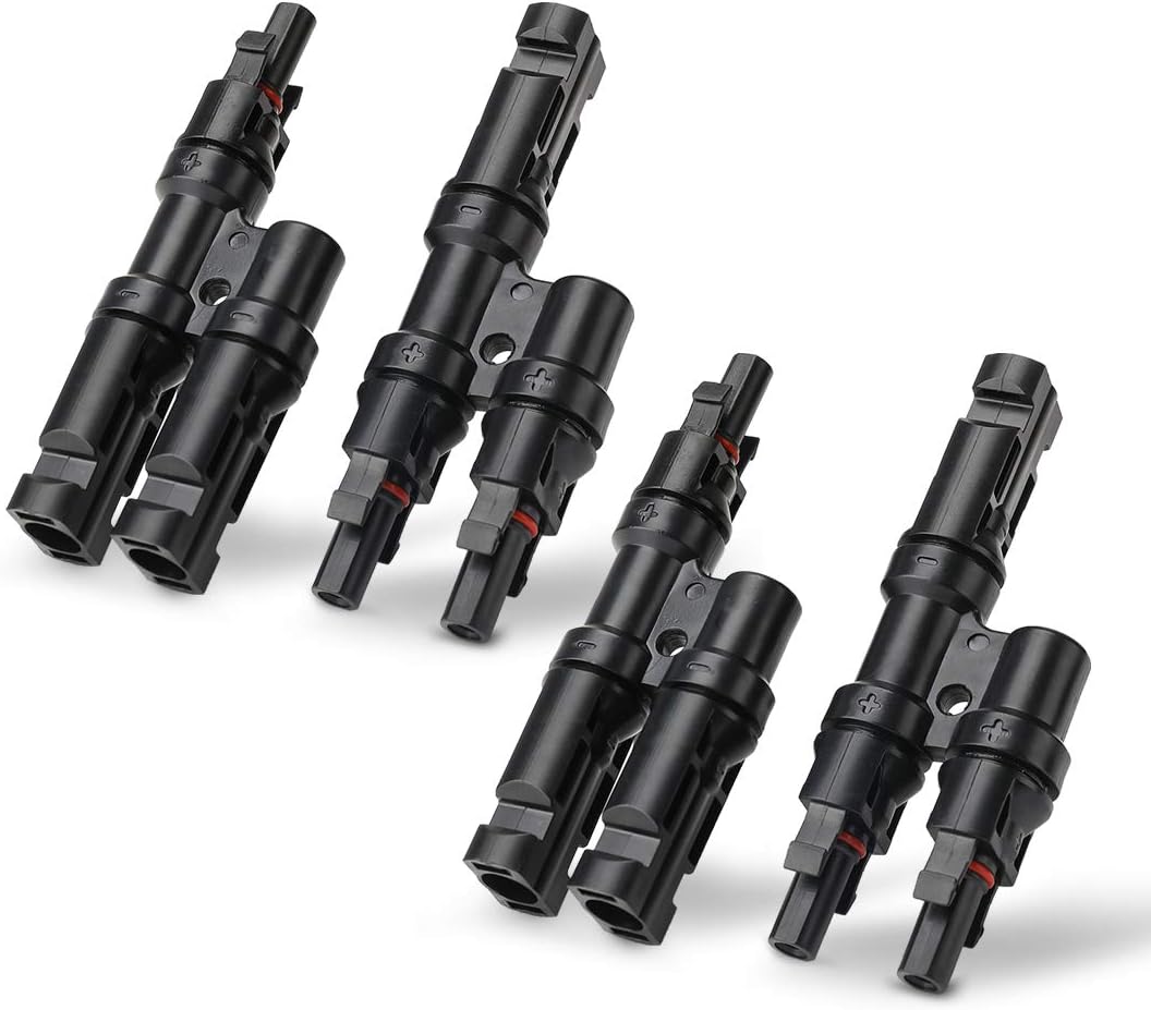 BougeRV Solar Branch Connectors Y Connector for Parallel Connection Between Solar Panels FMM+MFF (2 Pairs)