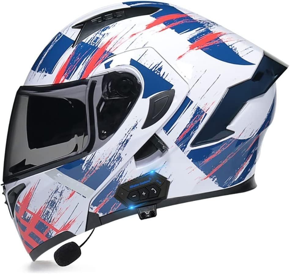 Casque de moto Bluetooth intégral pour adultes hommes et femmes en taille L et XL